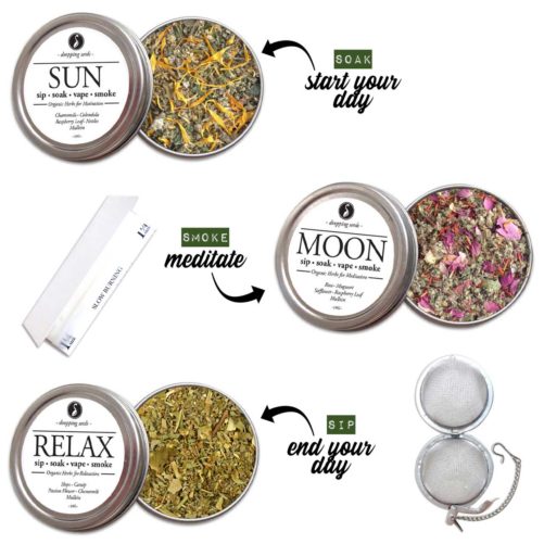 Organic Herbal BODY KIT for Relaxation, Motivation & Mediation with HEMP flower cannabinoids for Smoking Tea Bath Vape SALE COUPON RIDETHEWAVE