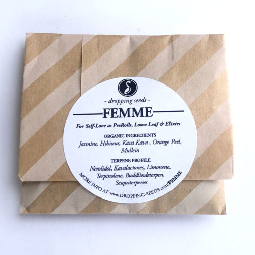 FEMME herbal sample brown stripe bag