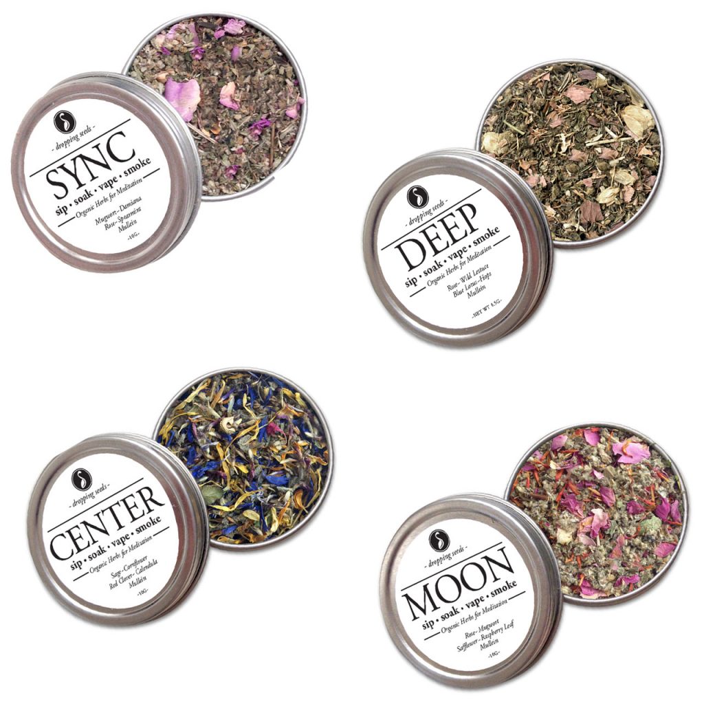 Save on four organic herbal mix tins for meditation.