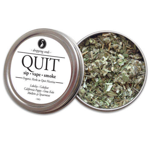 Smoking cessation herb blend to QUIT Cigarettes by vaping, tea or smoke with Lobelia, Coltsfoot, California Poppy, Gotu Kola and Mullein.