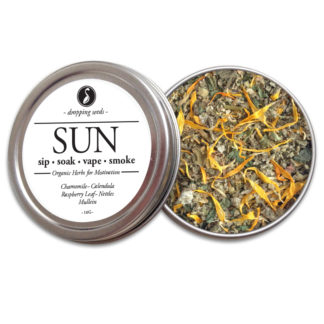 SUN Organic Herbs for Motivation by Smoking Tea Bath Vape with Chamomile, Calendula, Raspberry Leaf, Nettles + Mullein